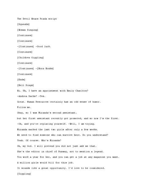 the devil wears prada andy's interview script|the devil wears prada pdf.